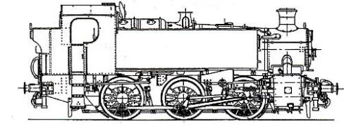 図２　蒸気機関車図面　　(5.00インチゲージ用)